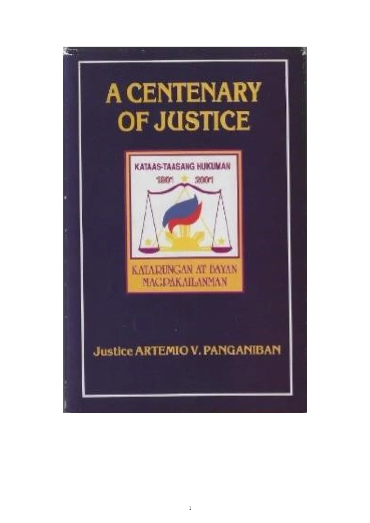 Cover of A Centenary of Justice