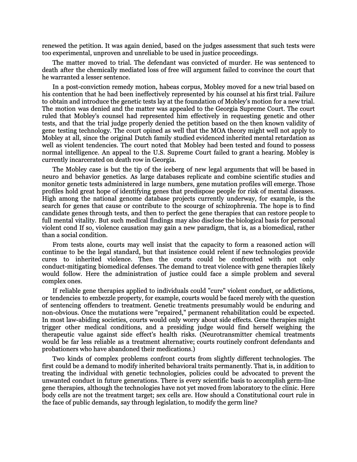 The Bio-Age Dawns on the Judiciary, page 140