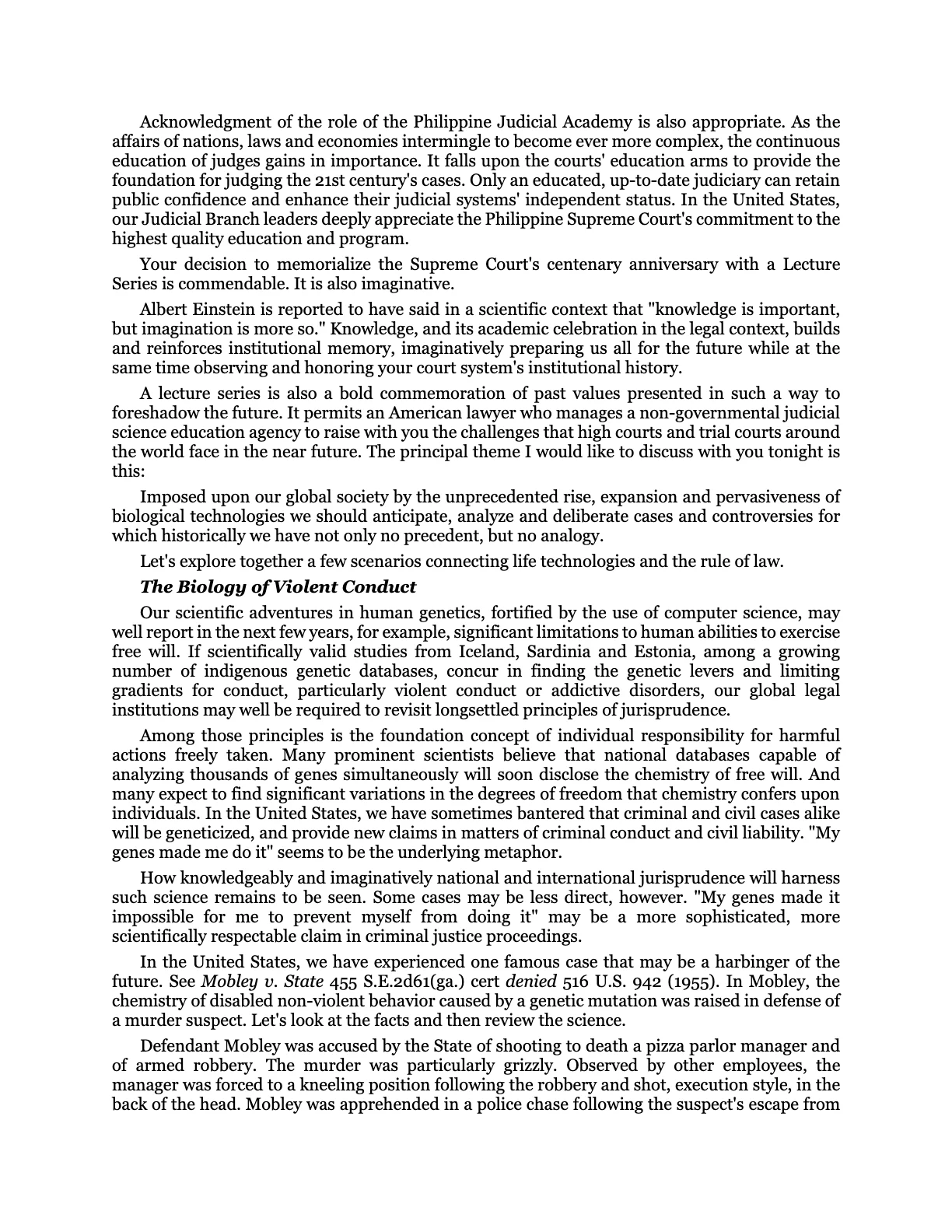 The Bio-Age Dawns on the Judiciary, page 137