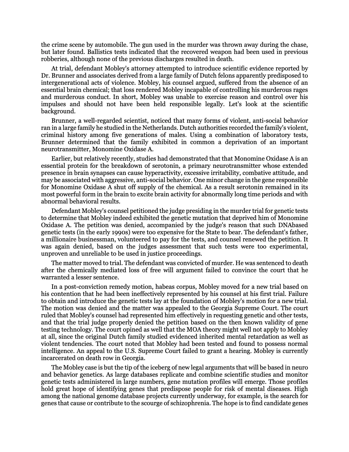 The Bio-Age Dawns on the Judiciary, page 138