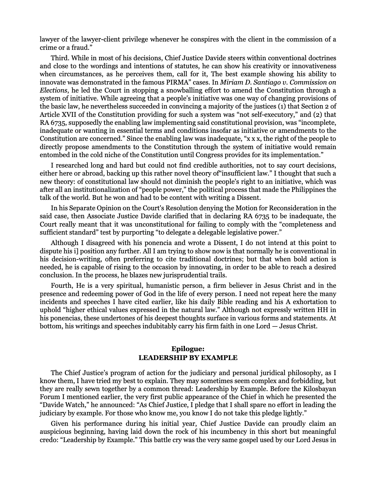 Leadership by Example: The Davide Standard, page 31