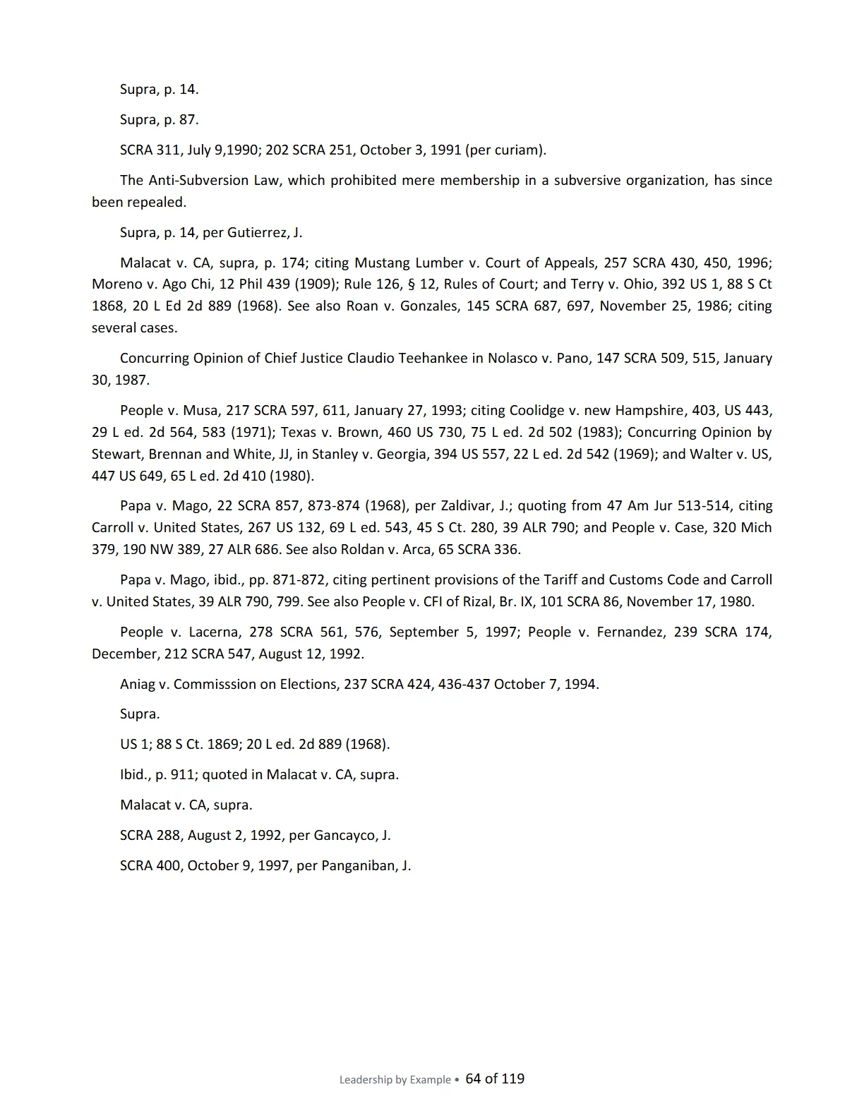 Leadership by Example: The Davide Standard, page 64