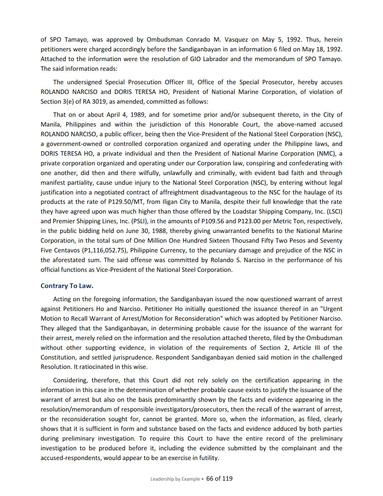 Leadership by Example: The Davide Standard, page 66