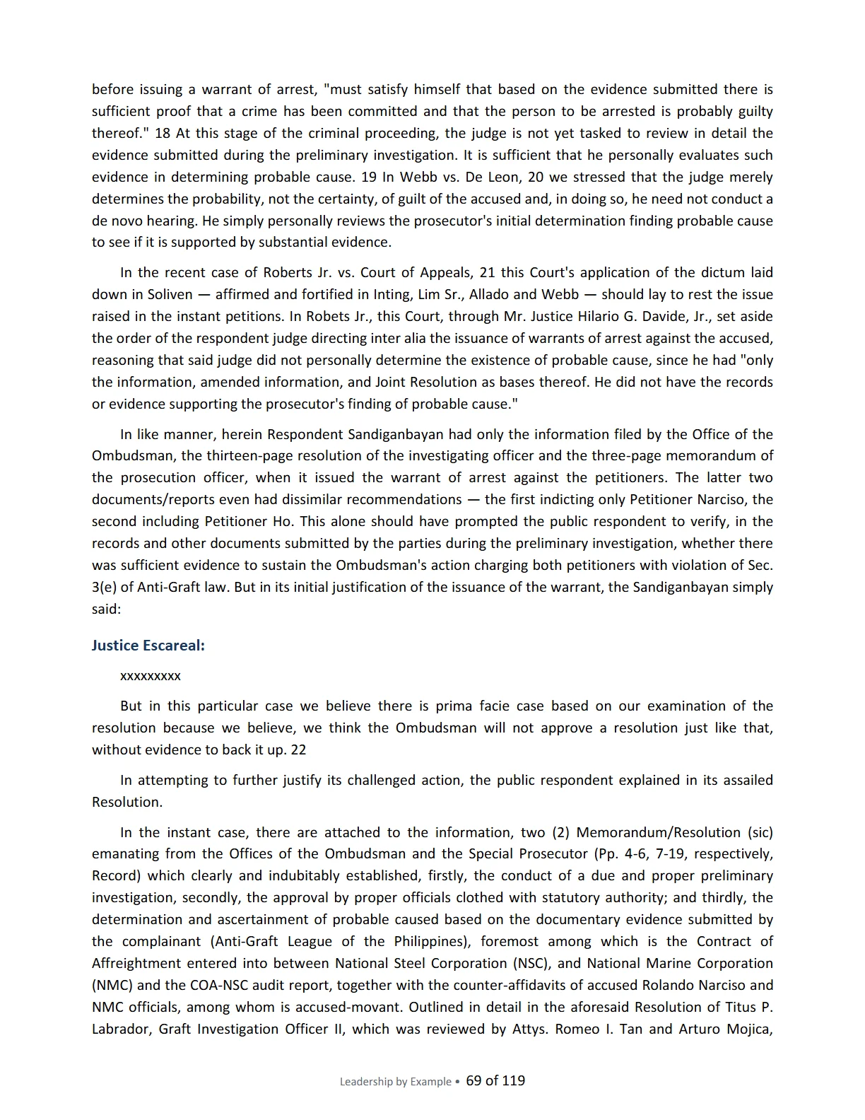 Leadership by Example: The Davide Standard, page 69