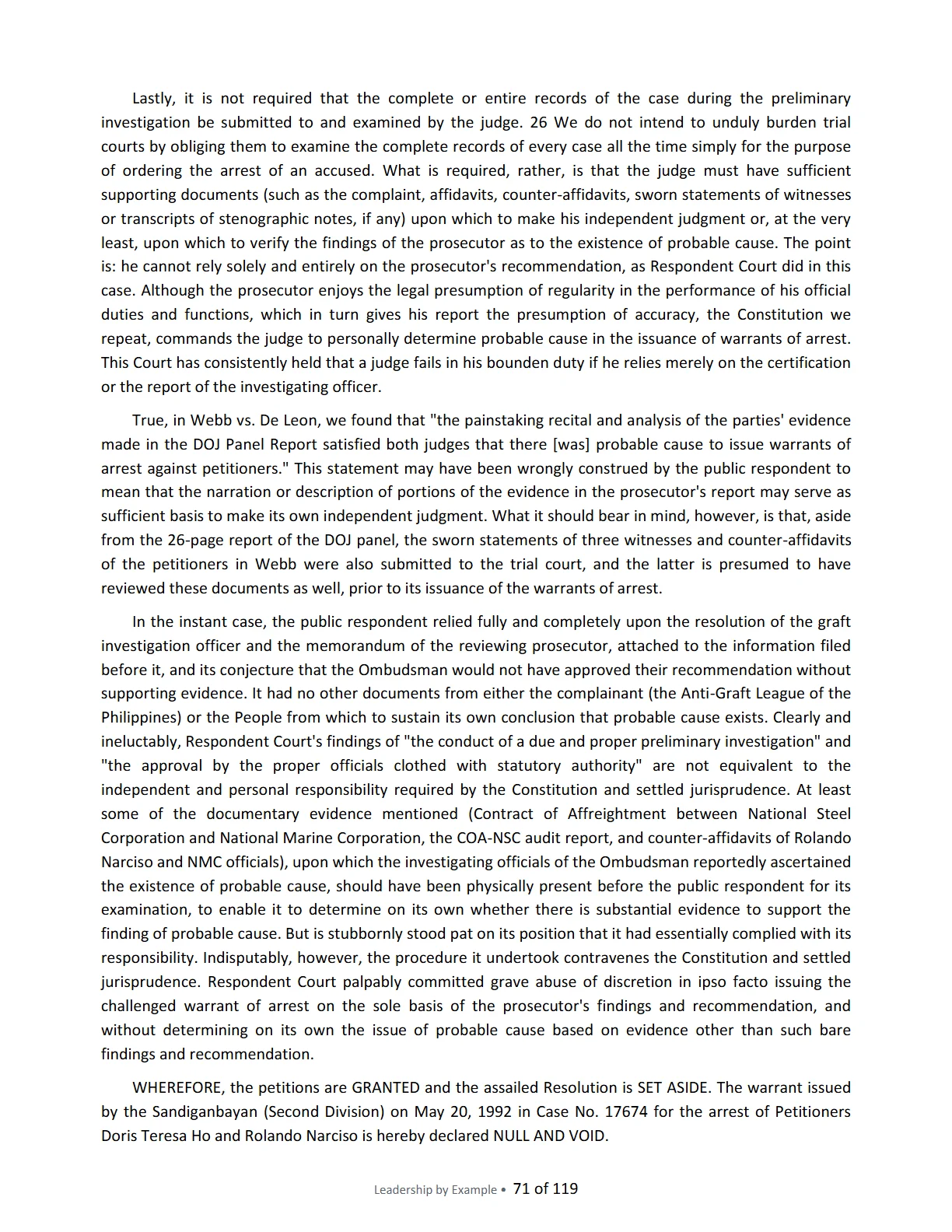 Leadership by Example: The Davide Standard, page 71