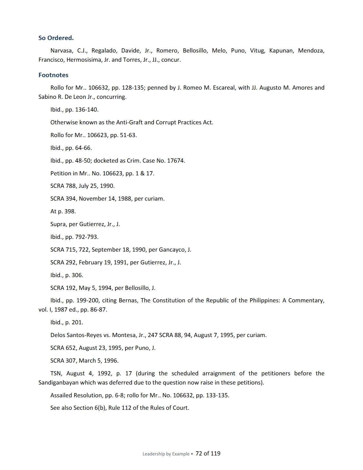 Leadership by Example: The Davide Standard, page 72