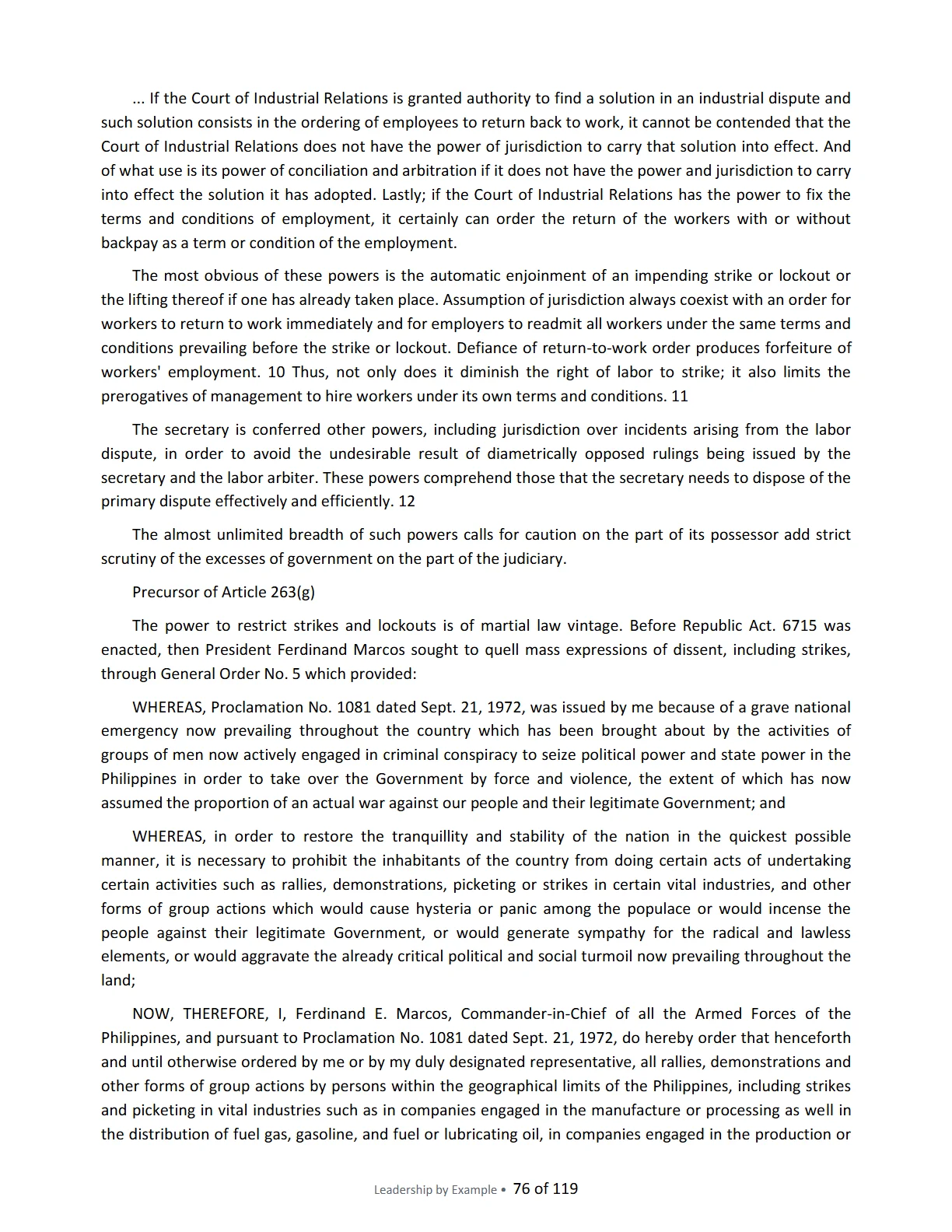 Leadership by Example: The Davide Standard, page 76