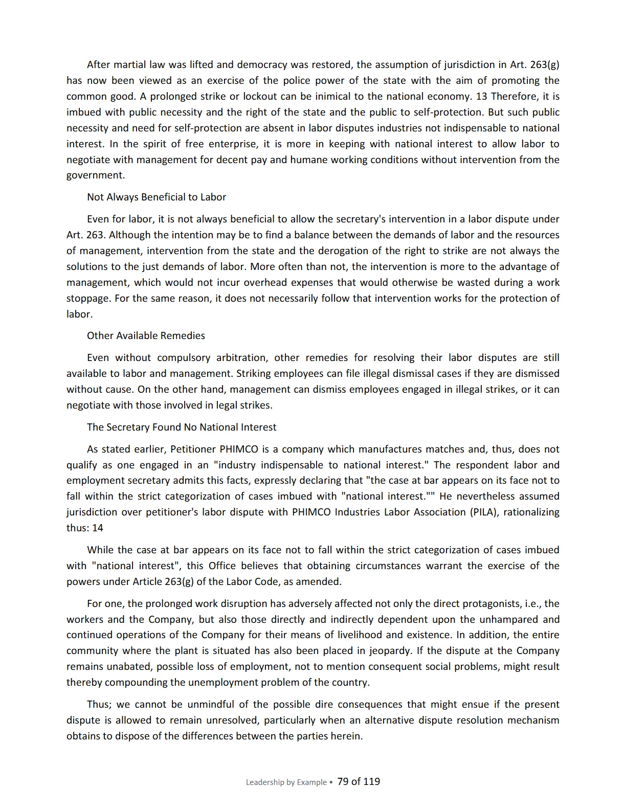 Leadership by Example: The Davide Standard, page 79