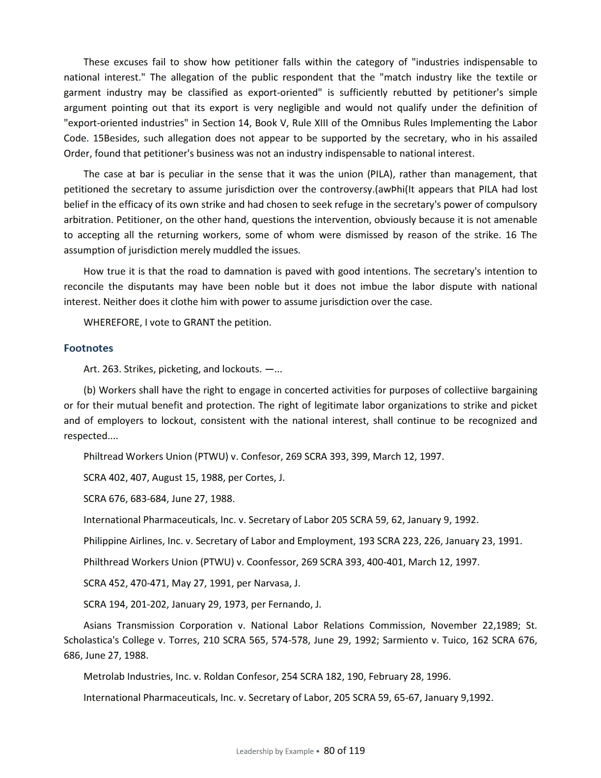 Leadership by Example: The Davide Standard, page 80