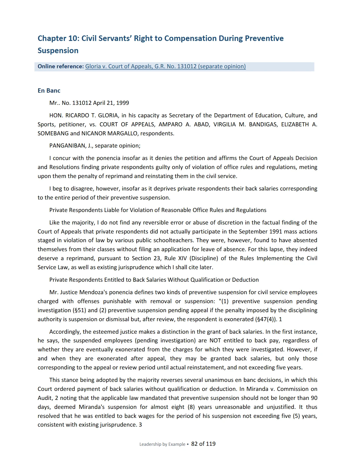 Leadership by Example: The Davide Standard, page 82