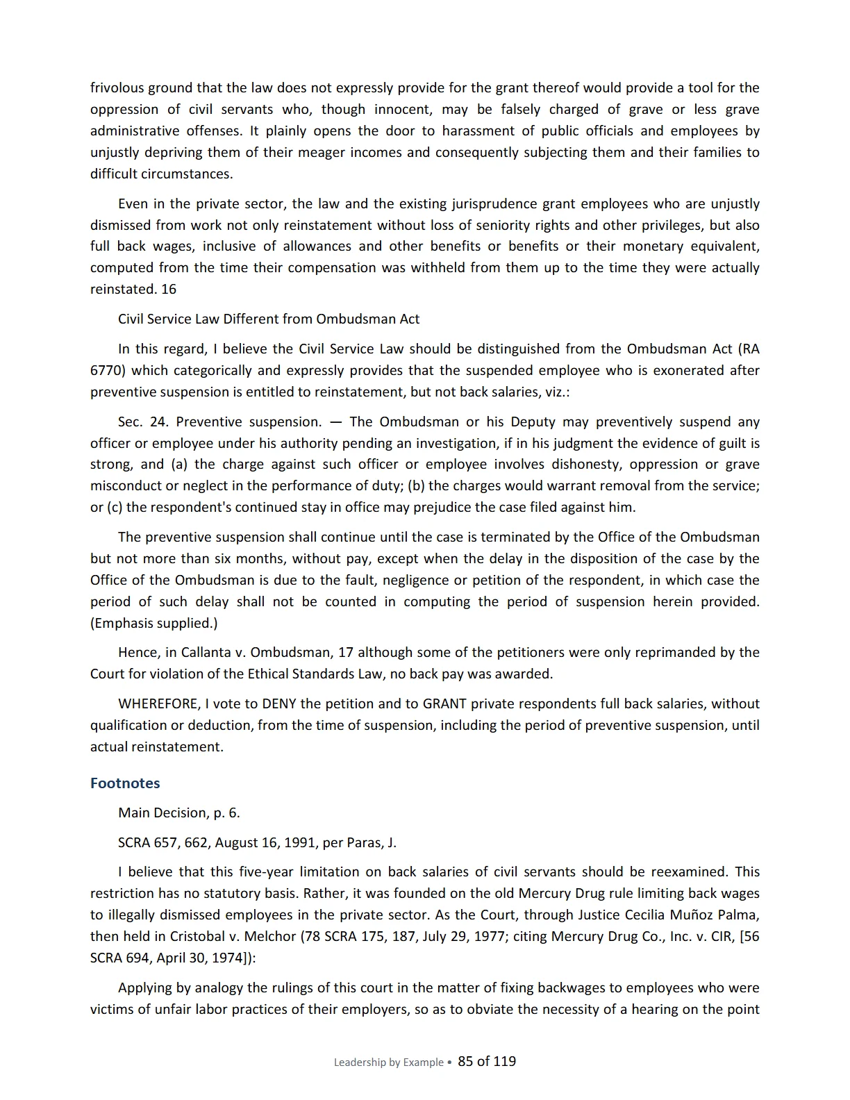Leadership by Example: The Davide Standard, page 85