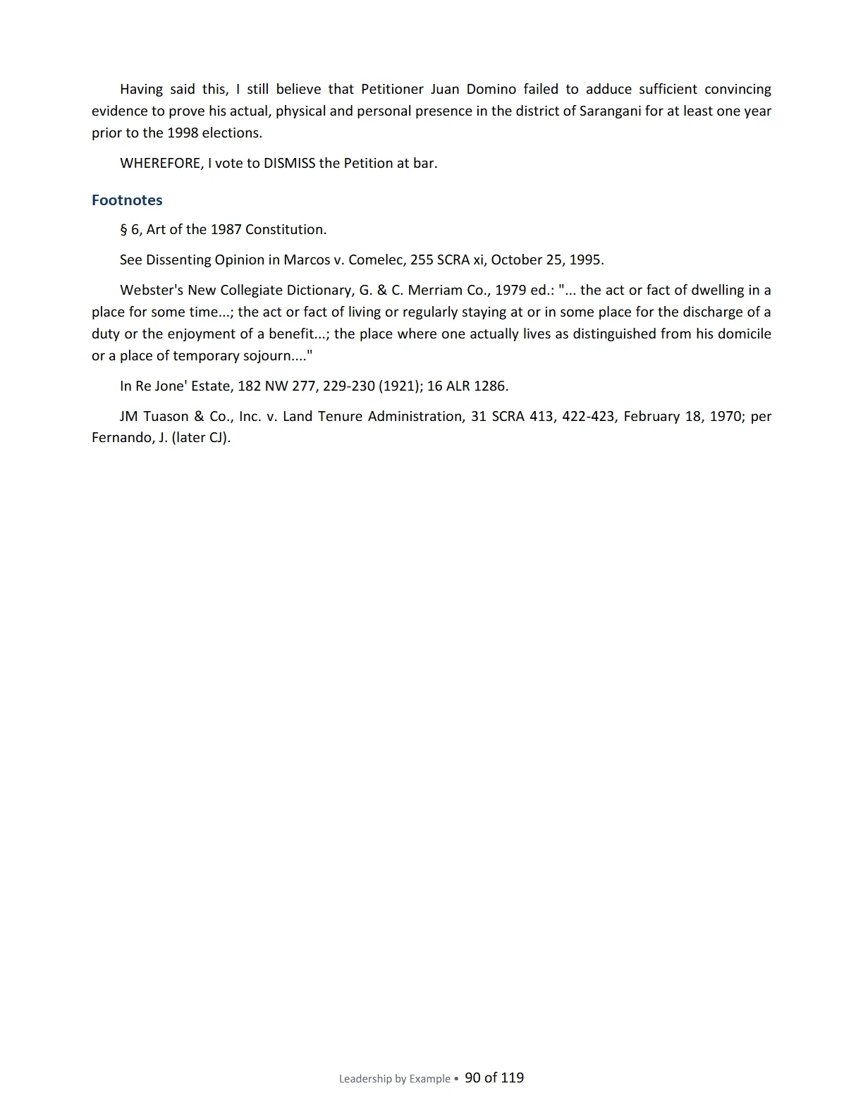Leadership by Example: The Davide Standard, page 90