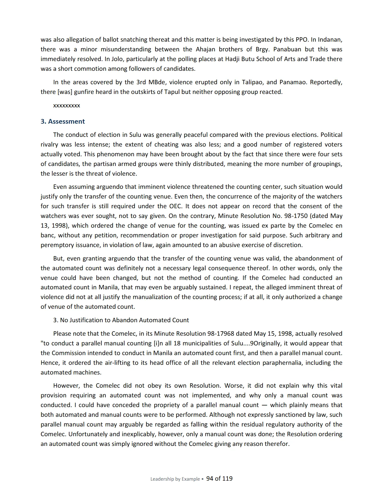 Leadership by Example: The Davide Standard, page 94