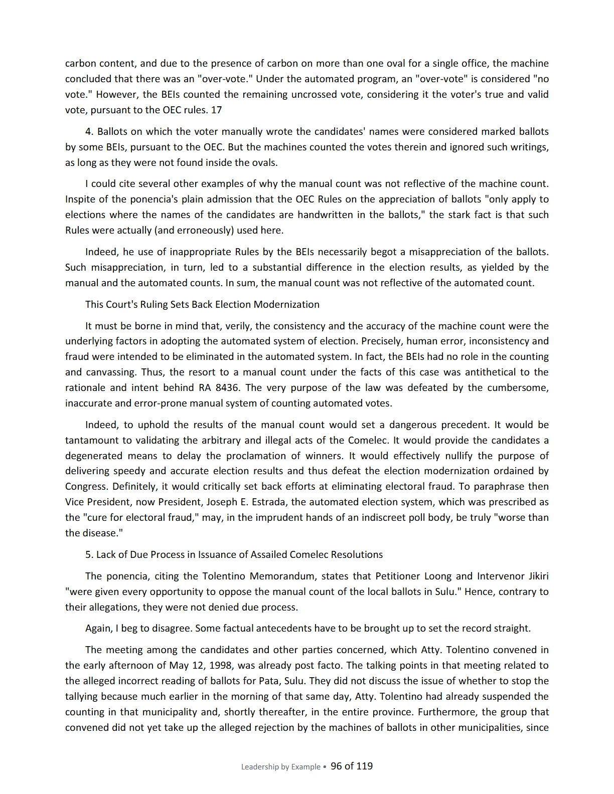 Leadership by Example: The Davide Standard, page 96