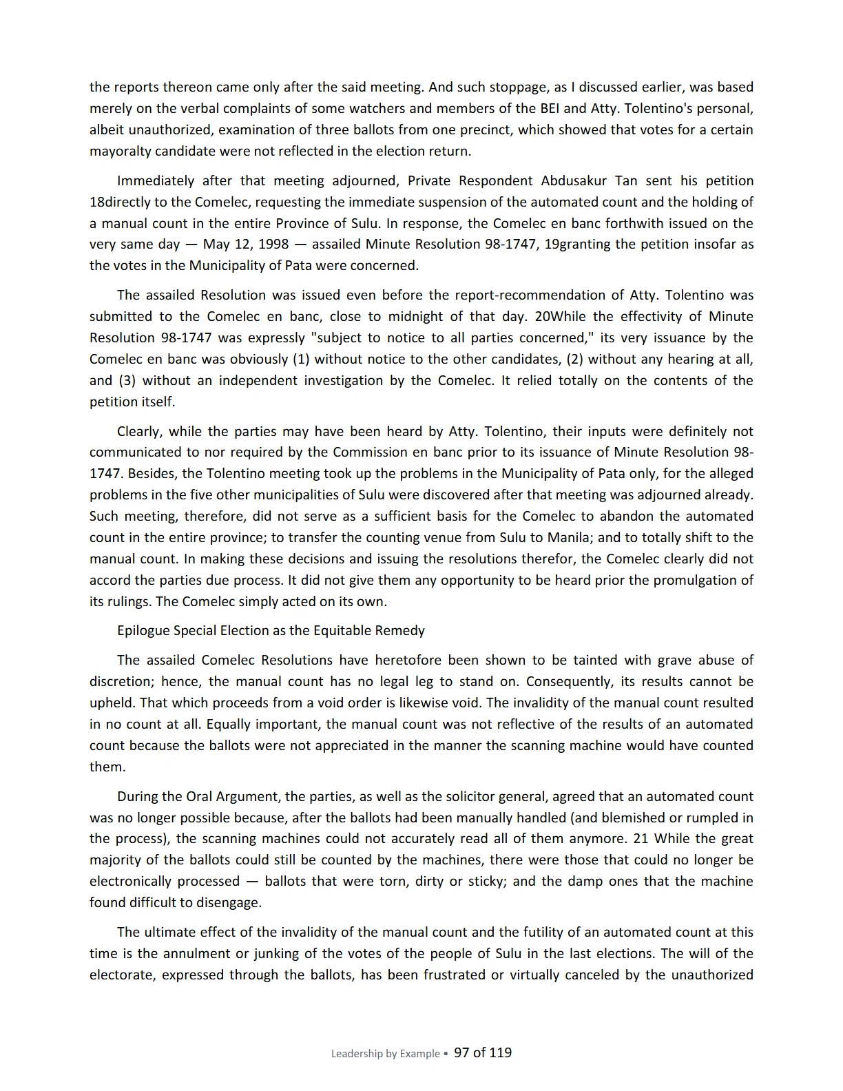 Leadership by Example: The Davide Standard, page 97