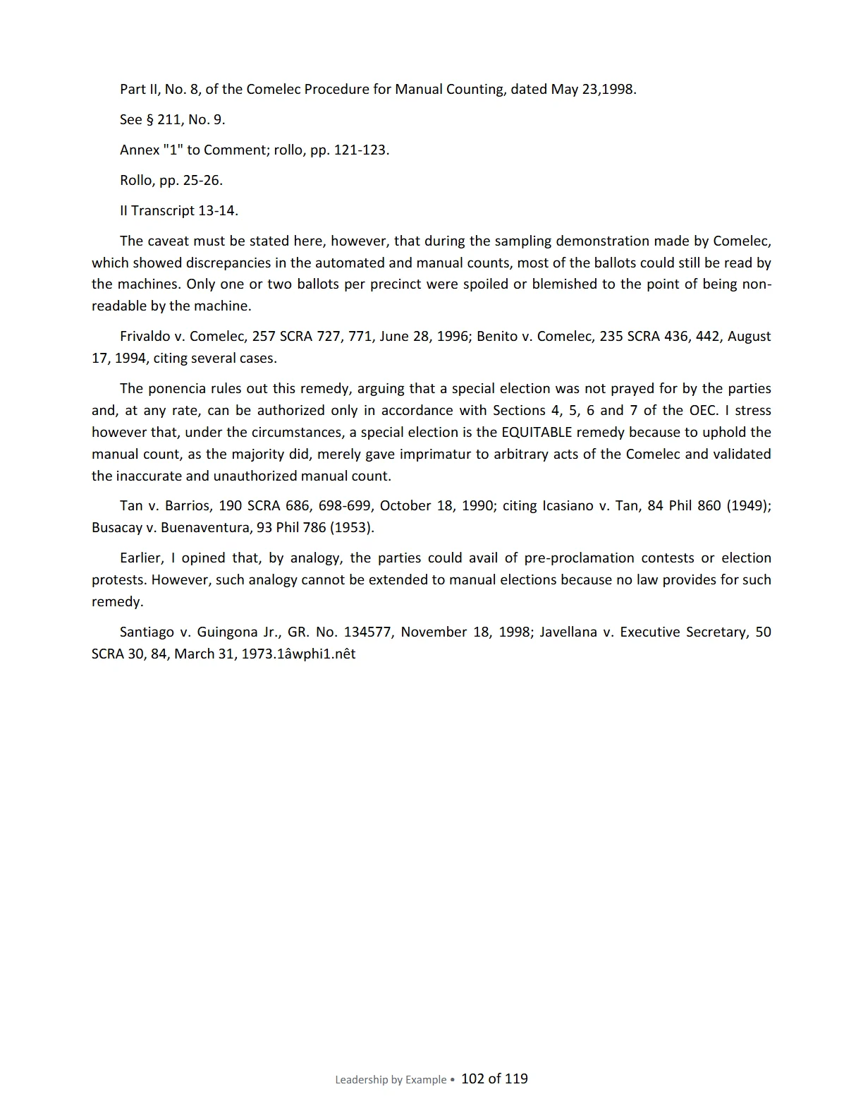 Leadership by Example: The Davide Standard, page 102