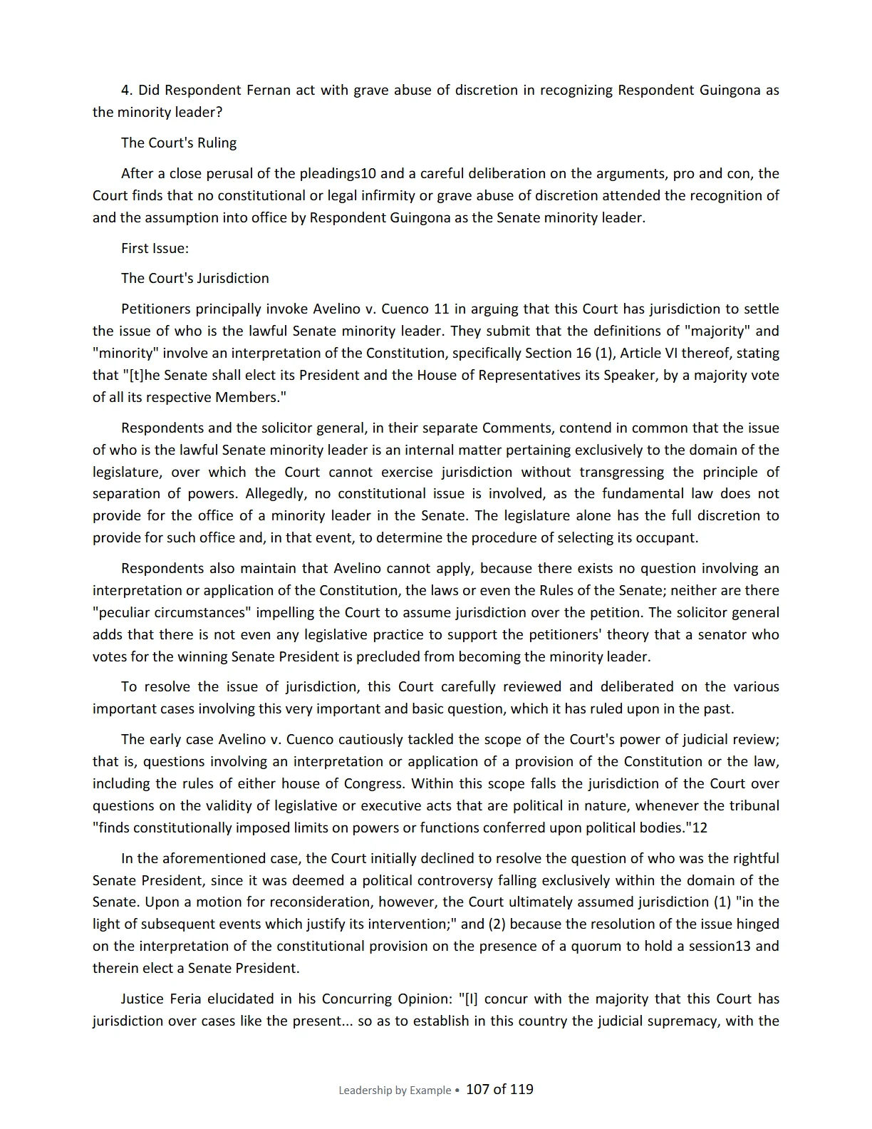 Leadership by Example: The Davide Standard, page 107