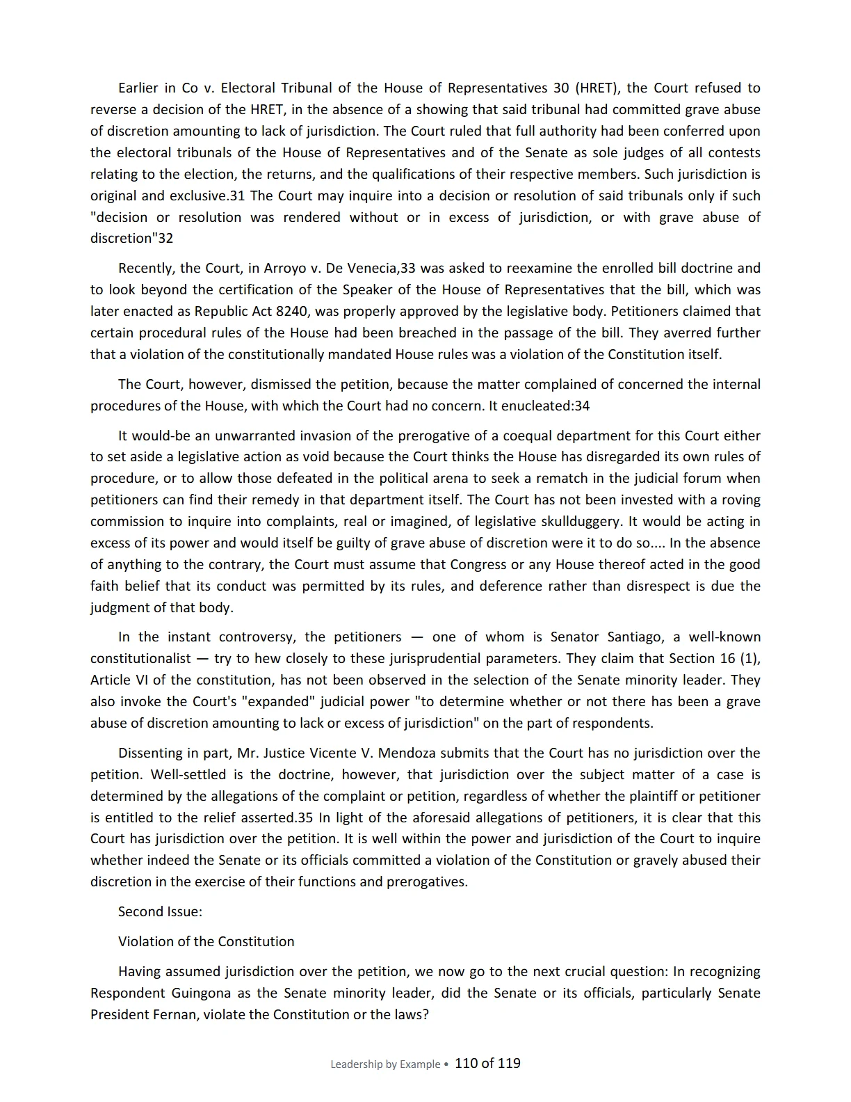 Leadership by Example: The Davide Standard, page 110