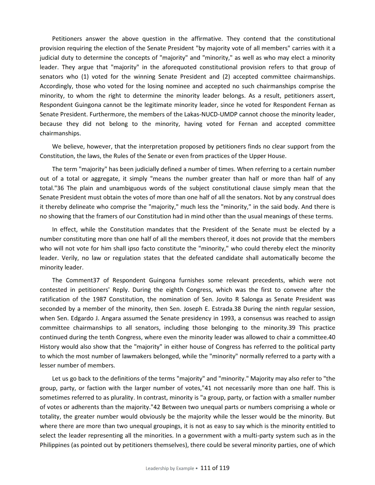Leadership by Example: The Davide Standard, page 111