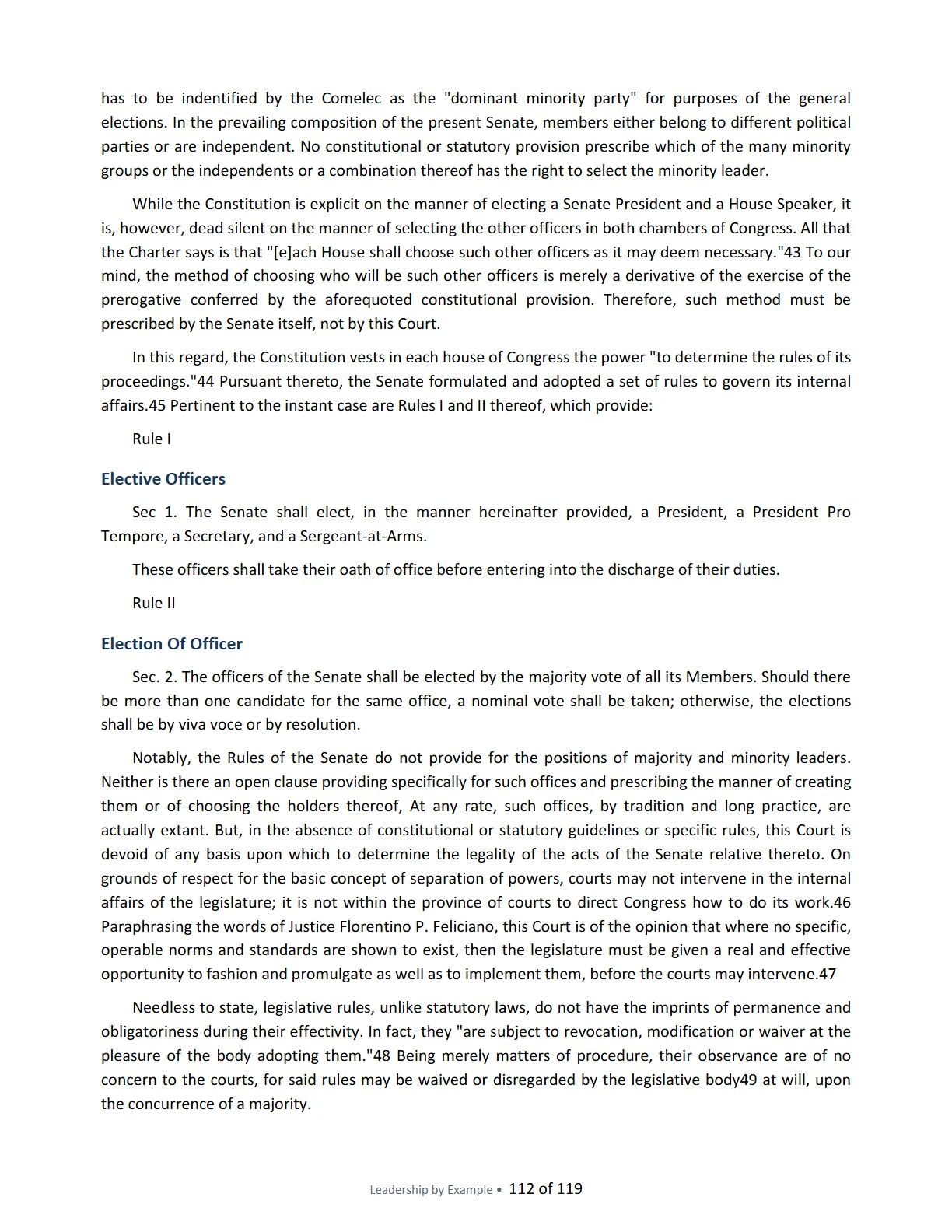 Leadership by Example: The Davide Standard, page 112
