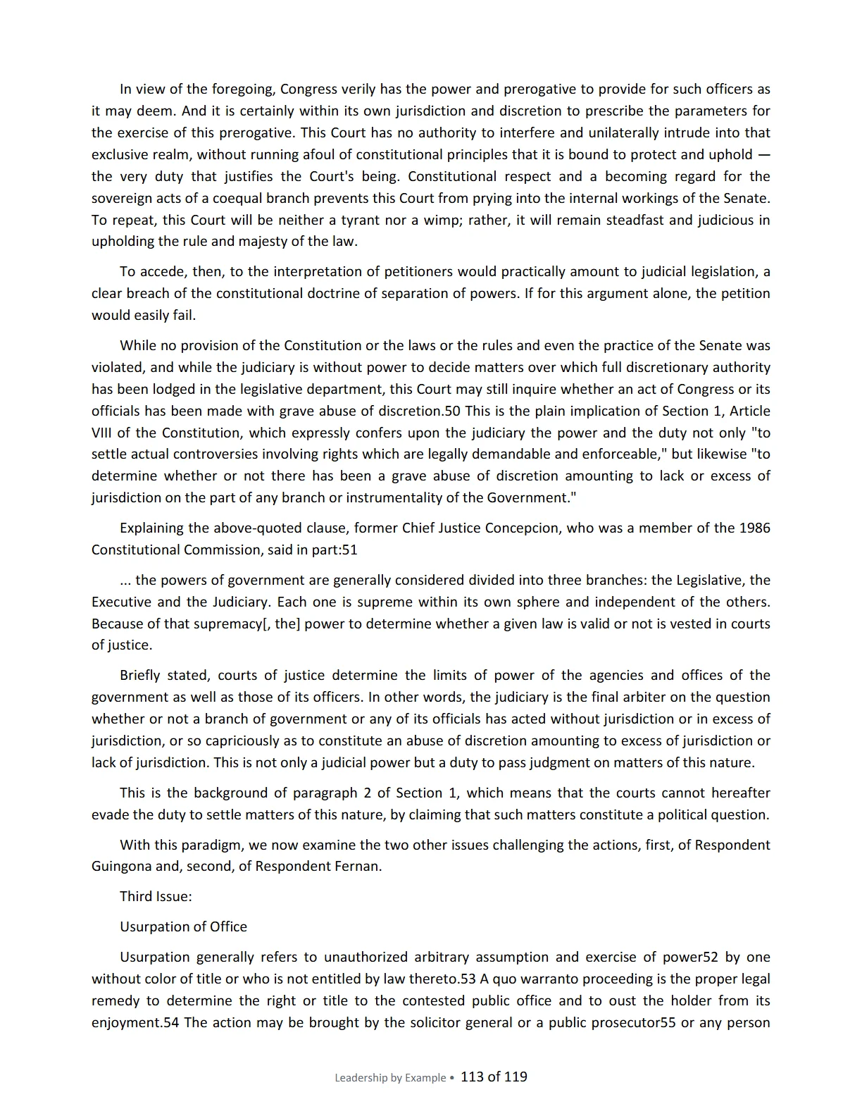 Leadership by Example: The Davide Standard, page 113