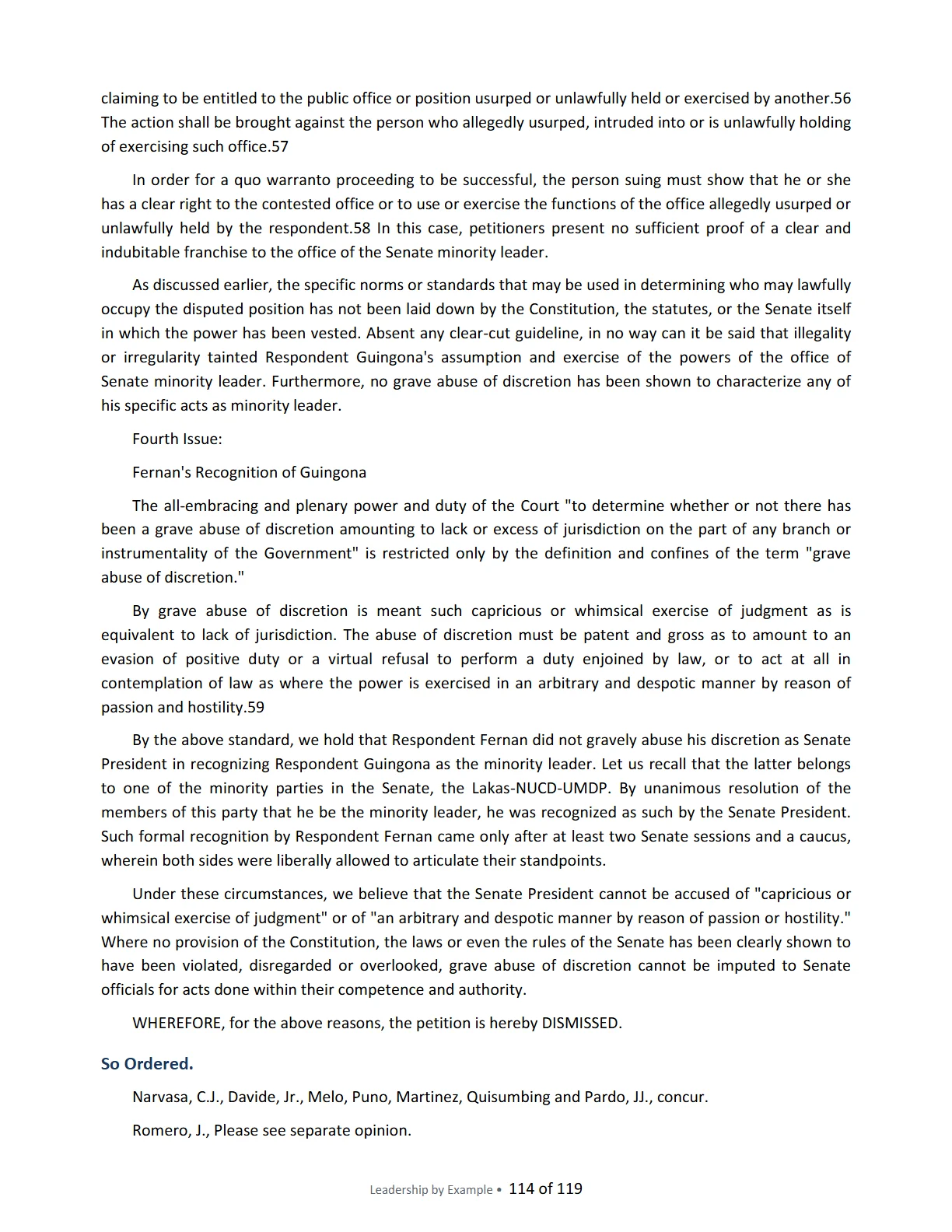 Leadership by Example: The Davide Standard, page 114