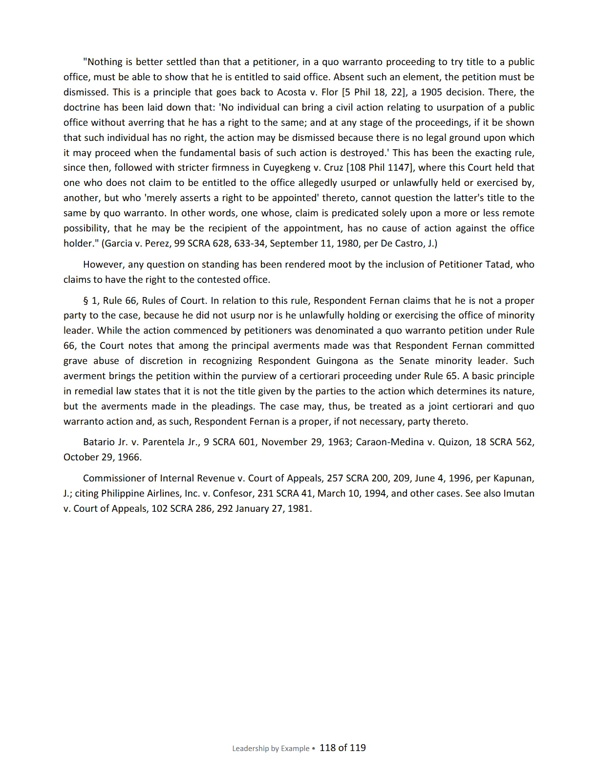 Leadership by Example: The Davide Standard, page 118