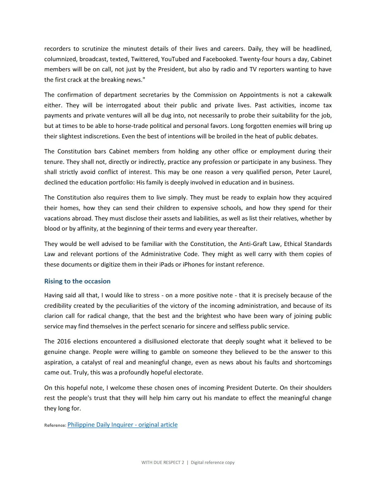 WITH DUE RESPECT 2, page 221