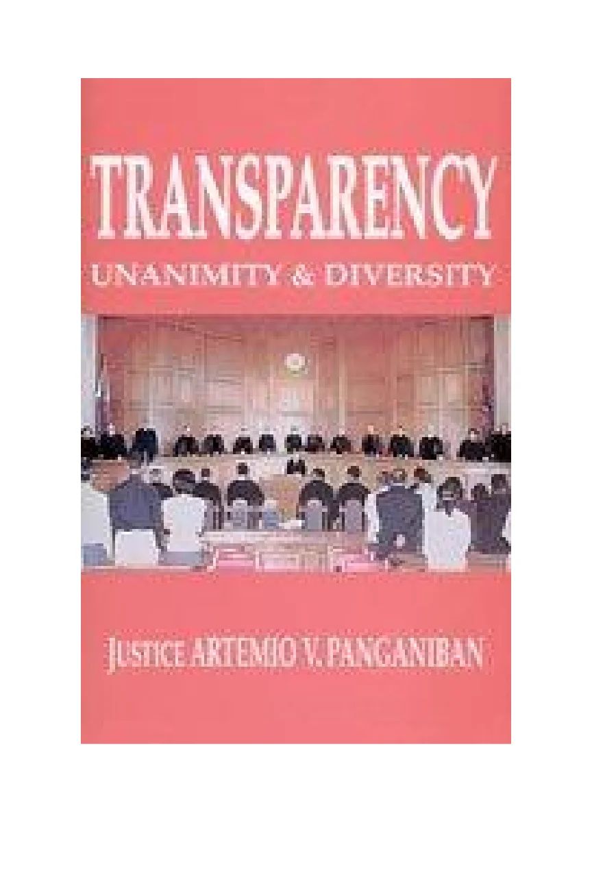 Cover of Transparency, Unanimity and Diversity
