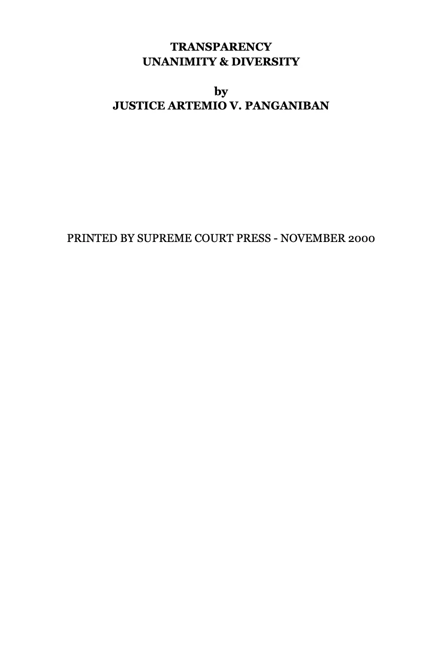Transparency, Unanimity and Diversity, page 6