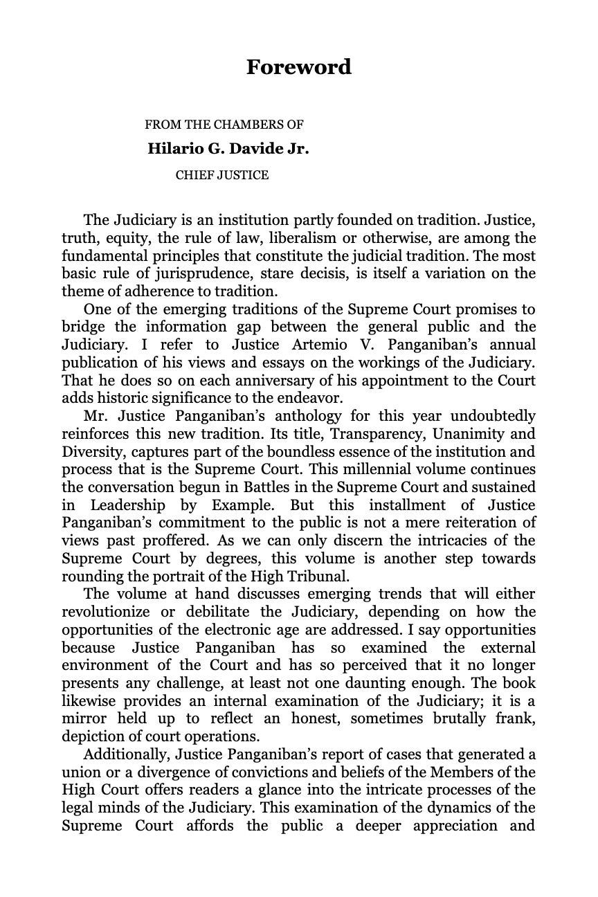 Transparency, Unanimity and Diversity, page 8