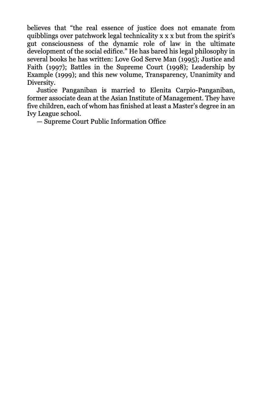 Transparency, Unanimity and Diversity, page 4