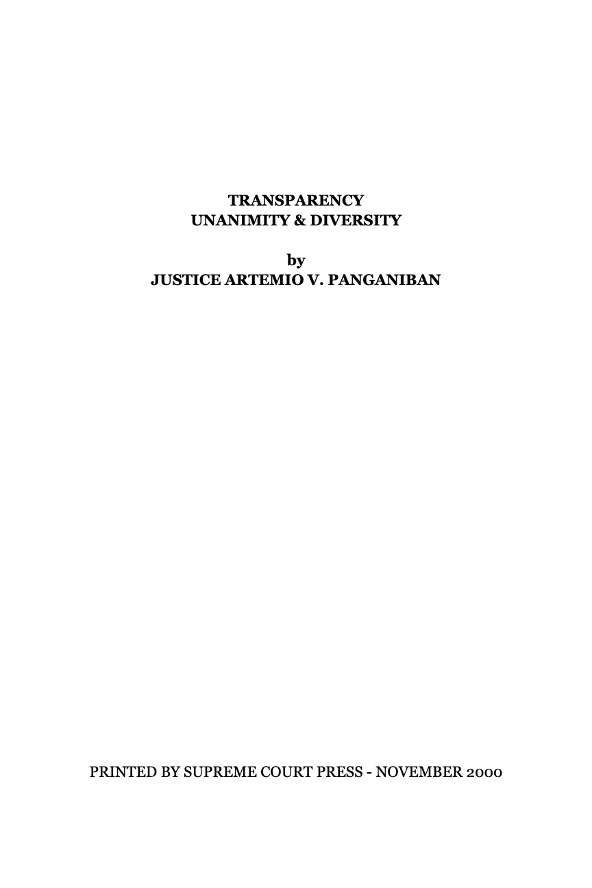 Transparency, Unanimity and Diversity, page 6