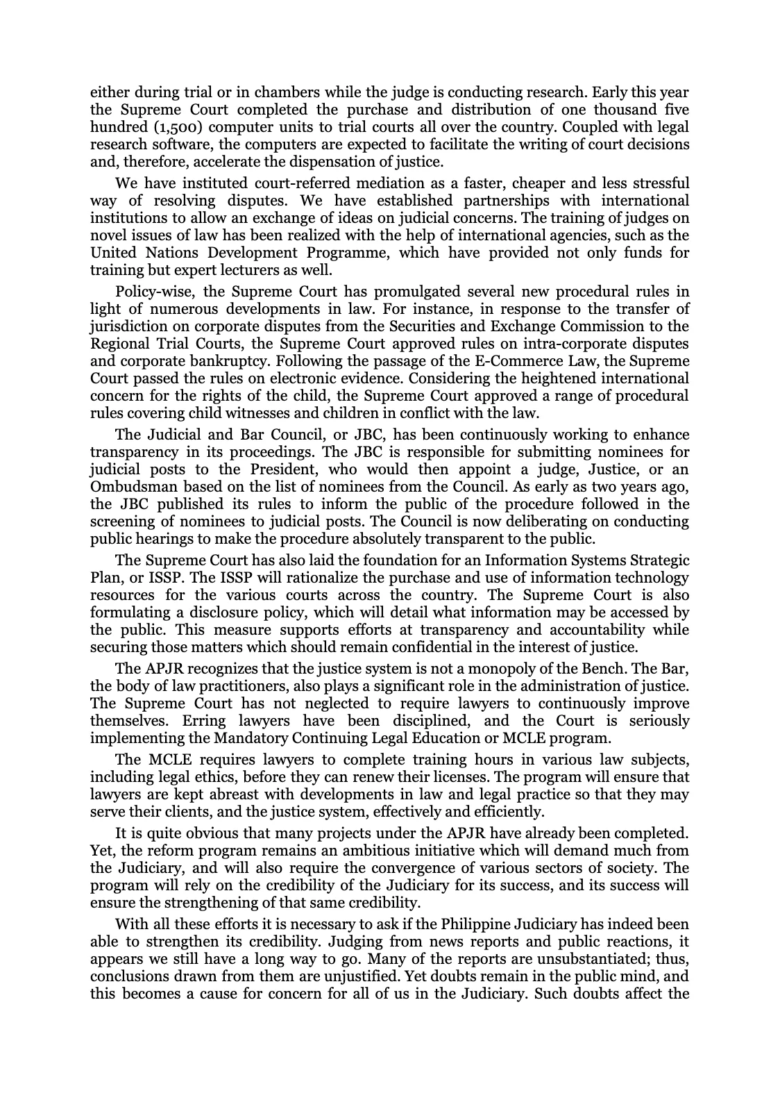 Reforming the Judiciary, page 27