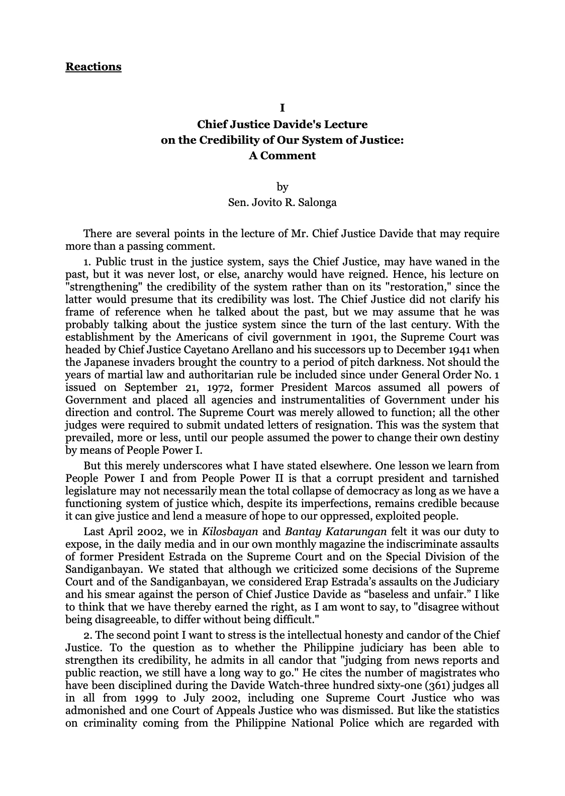 Reforming the Judiciary, page 29