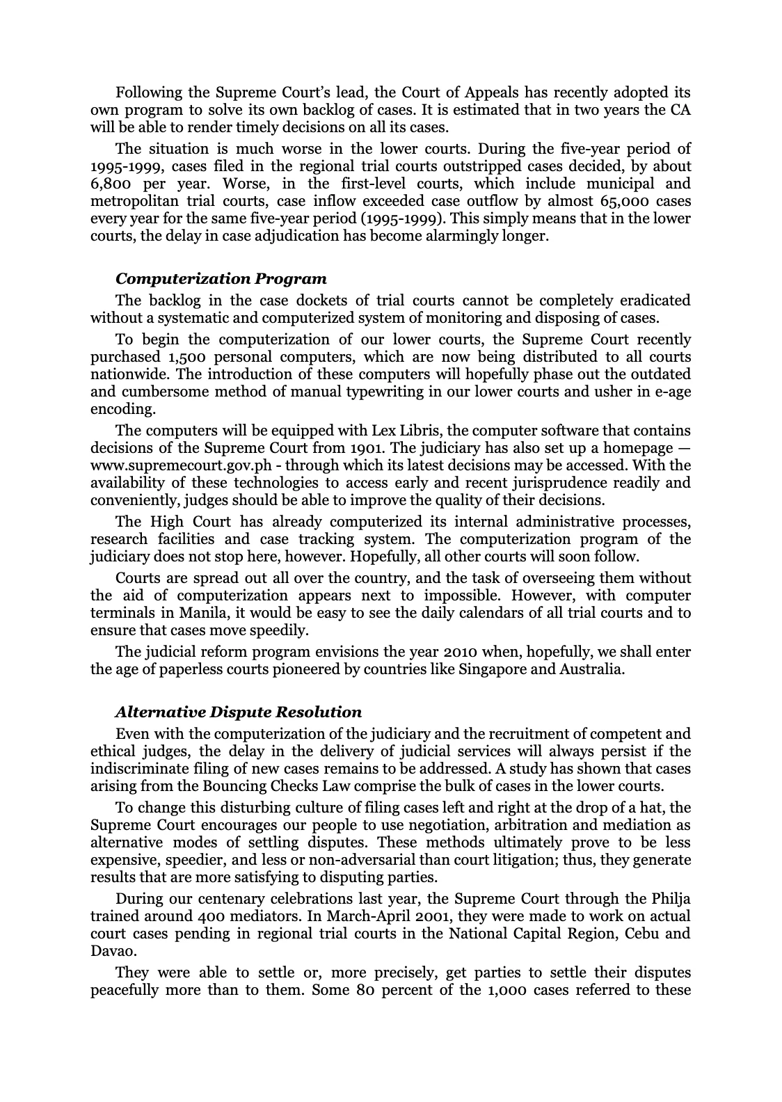 Reforming the Judiciary, page 39