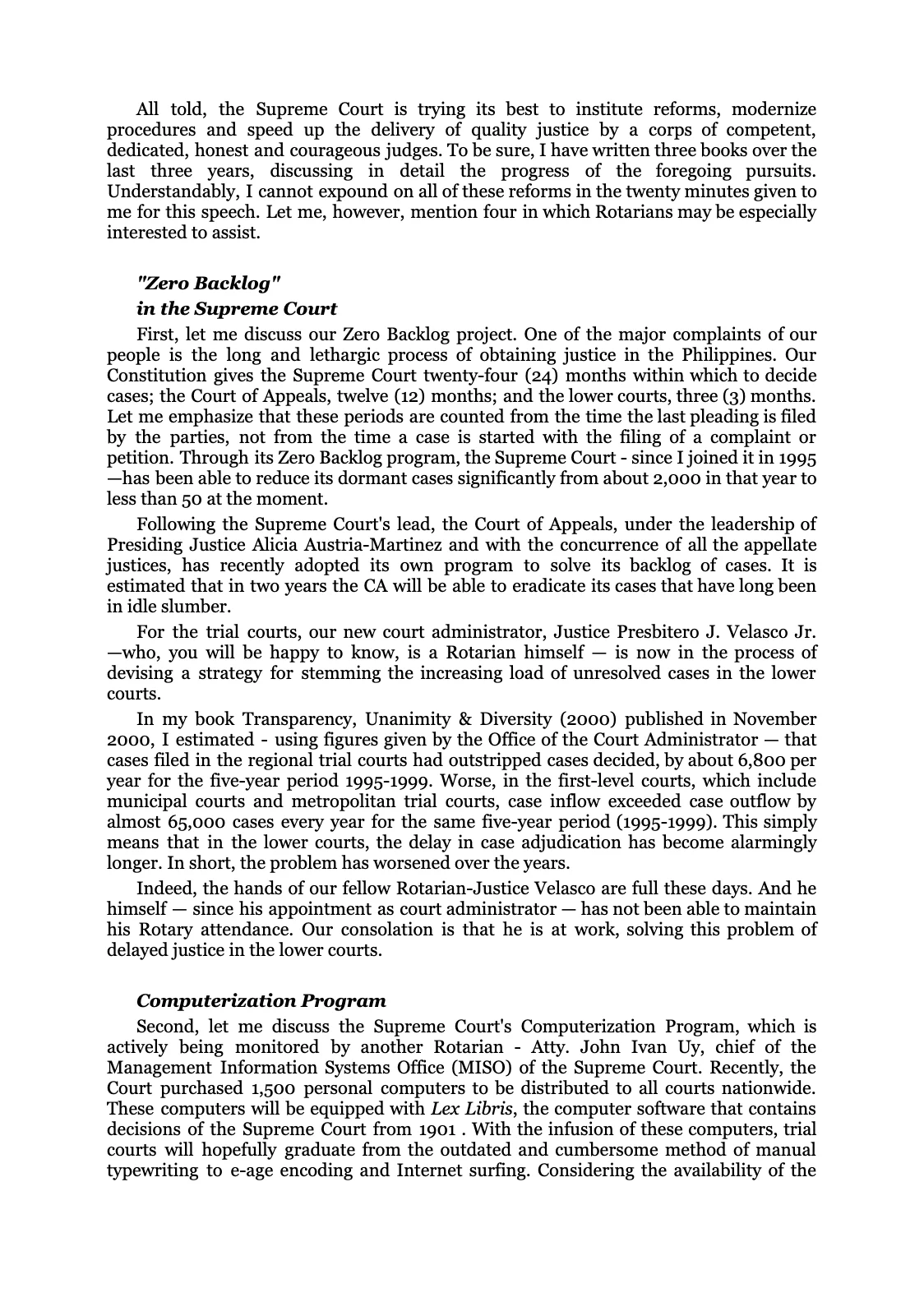 Reforming the Judiciary, page 50