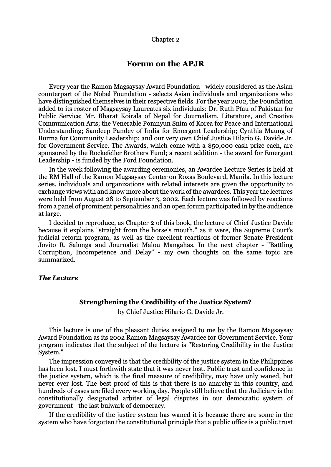 Reforming the Judiciary, page 15