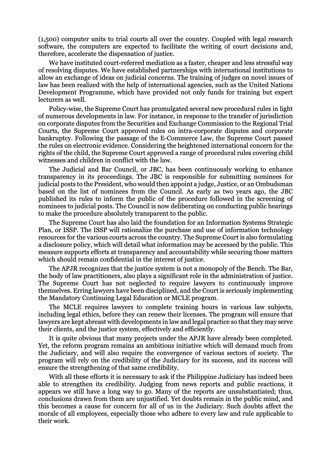 Reforming the Judiciary, page 19