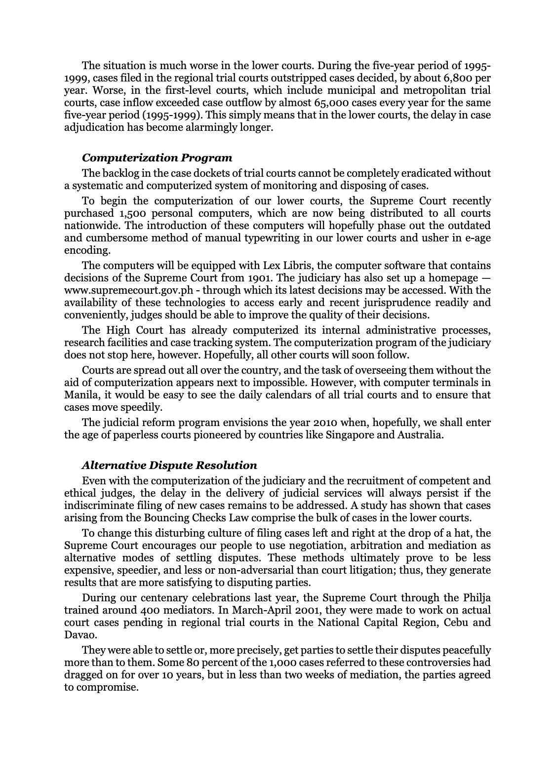 Reforming the Judiciary, page 31