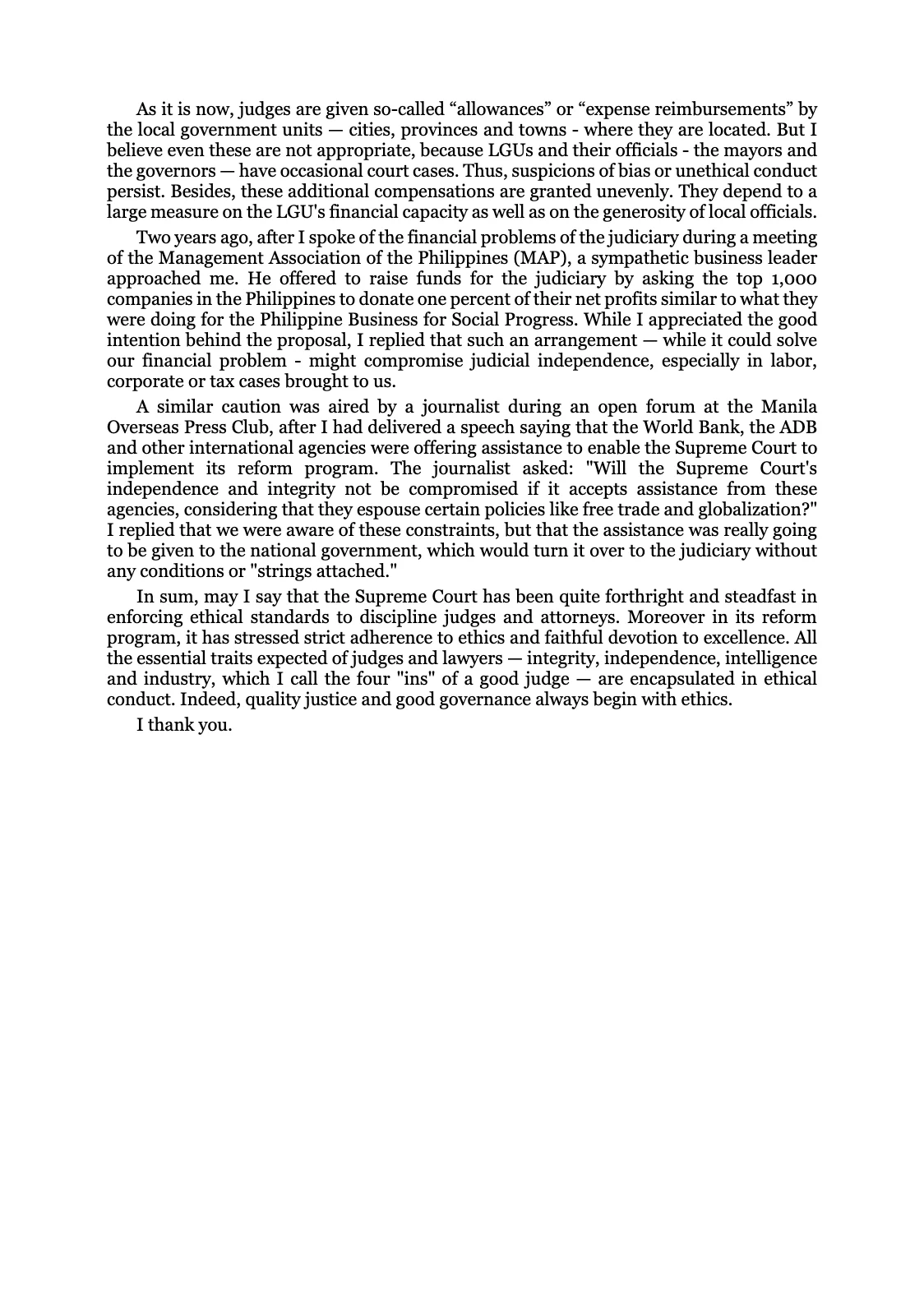 Reforming the Judiciary, page 39
