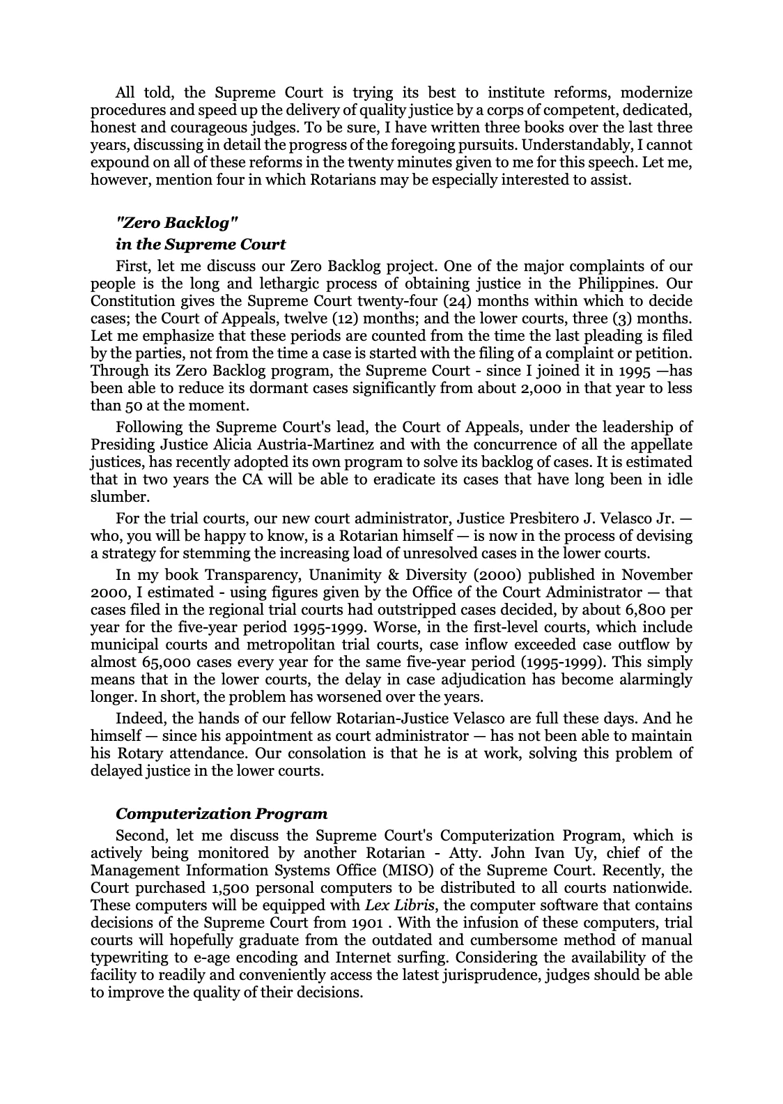 Reforming the Judiciary, page 42