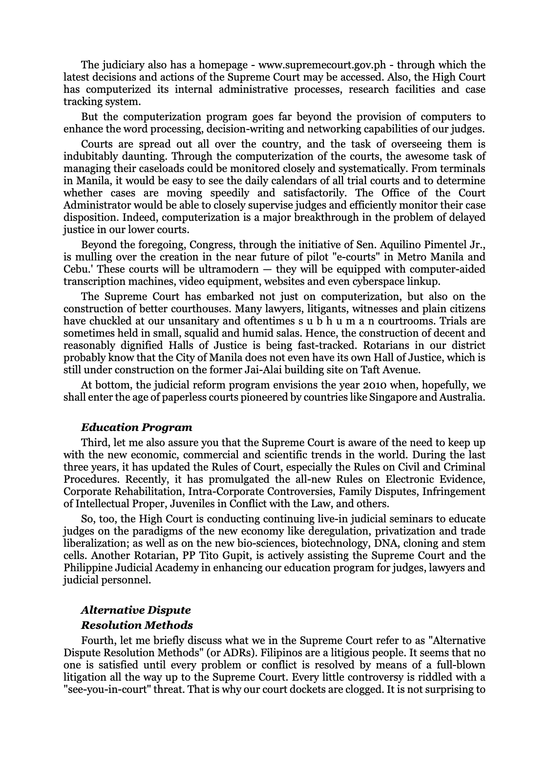 Reforming the Judiciary, page 43