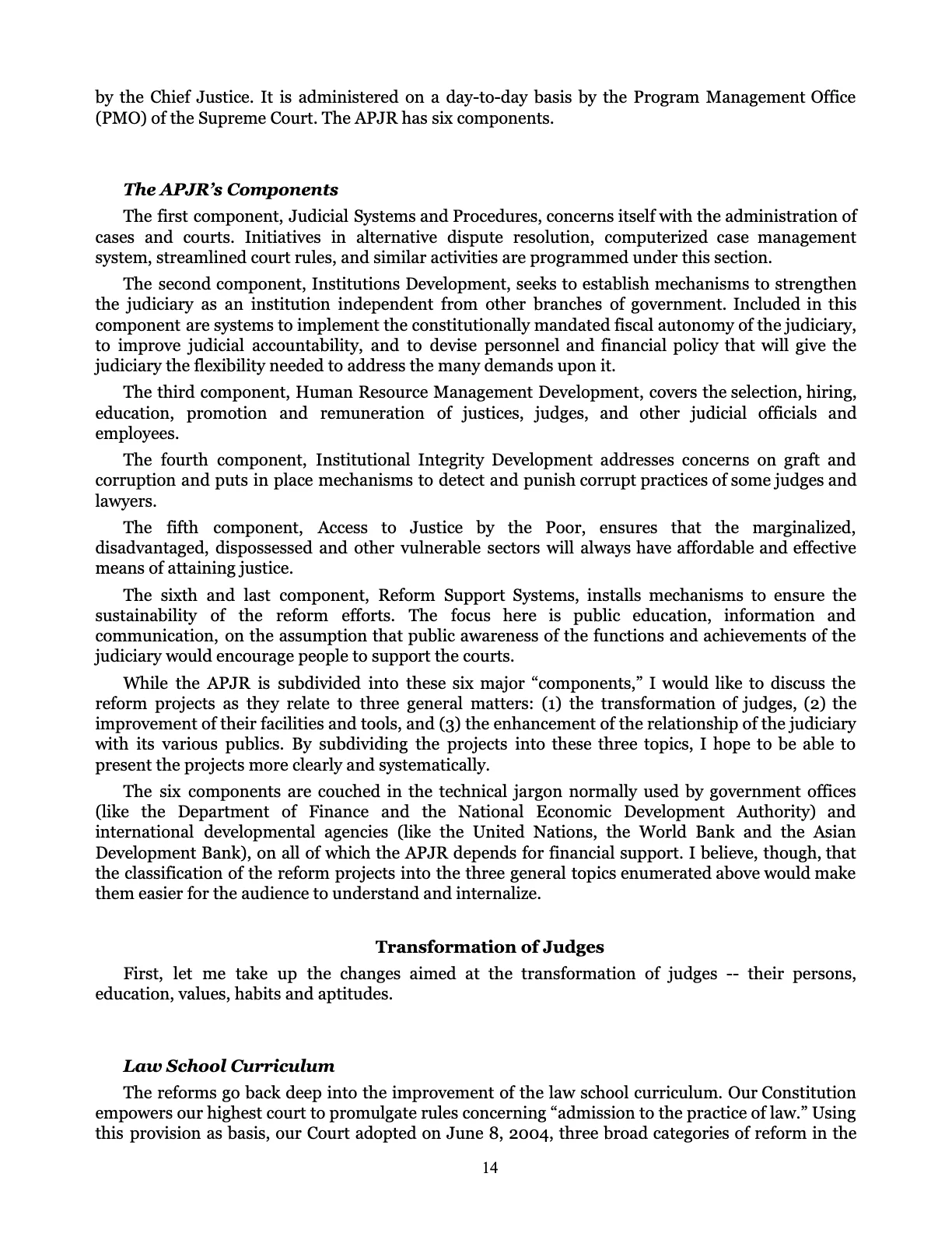 Judicial Renaissance, page 14