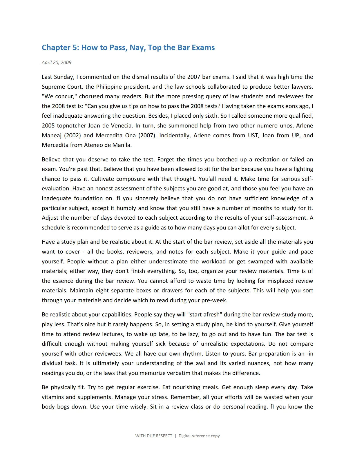 WITH DUE RESPECT, page 56