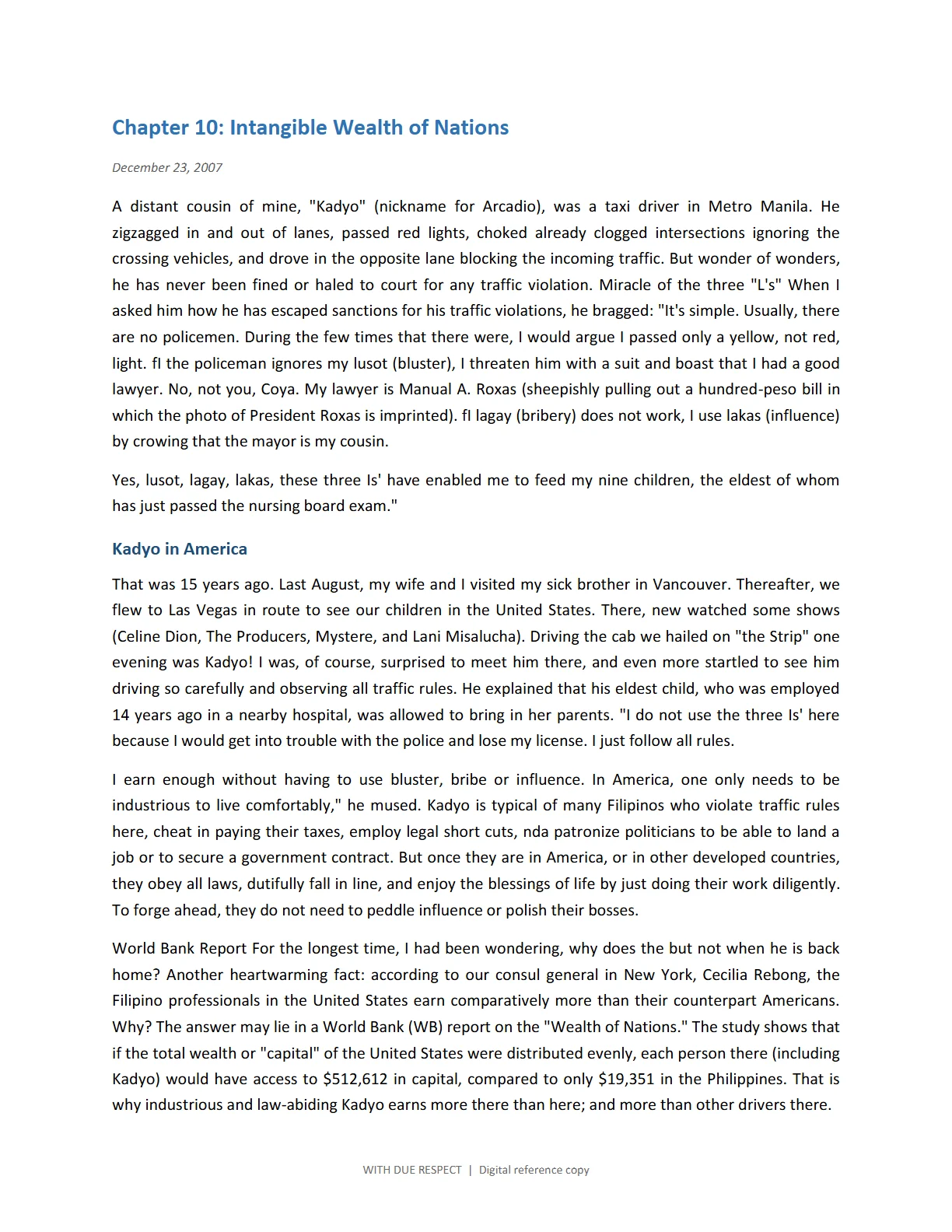 WITH DUE RESPECT, page 145